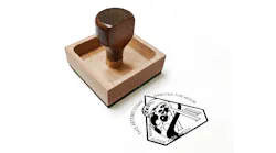 wooden rubber stamp and logo of Artemis II mission wooden rubber stamp and logo of Artemis II mission