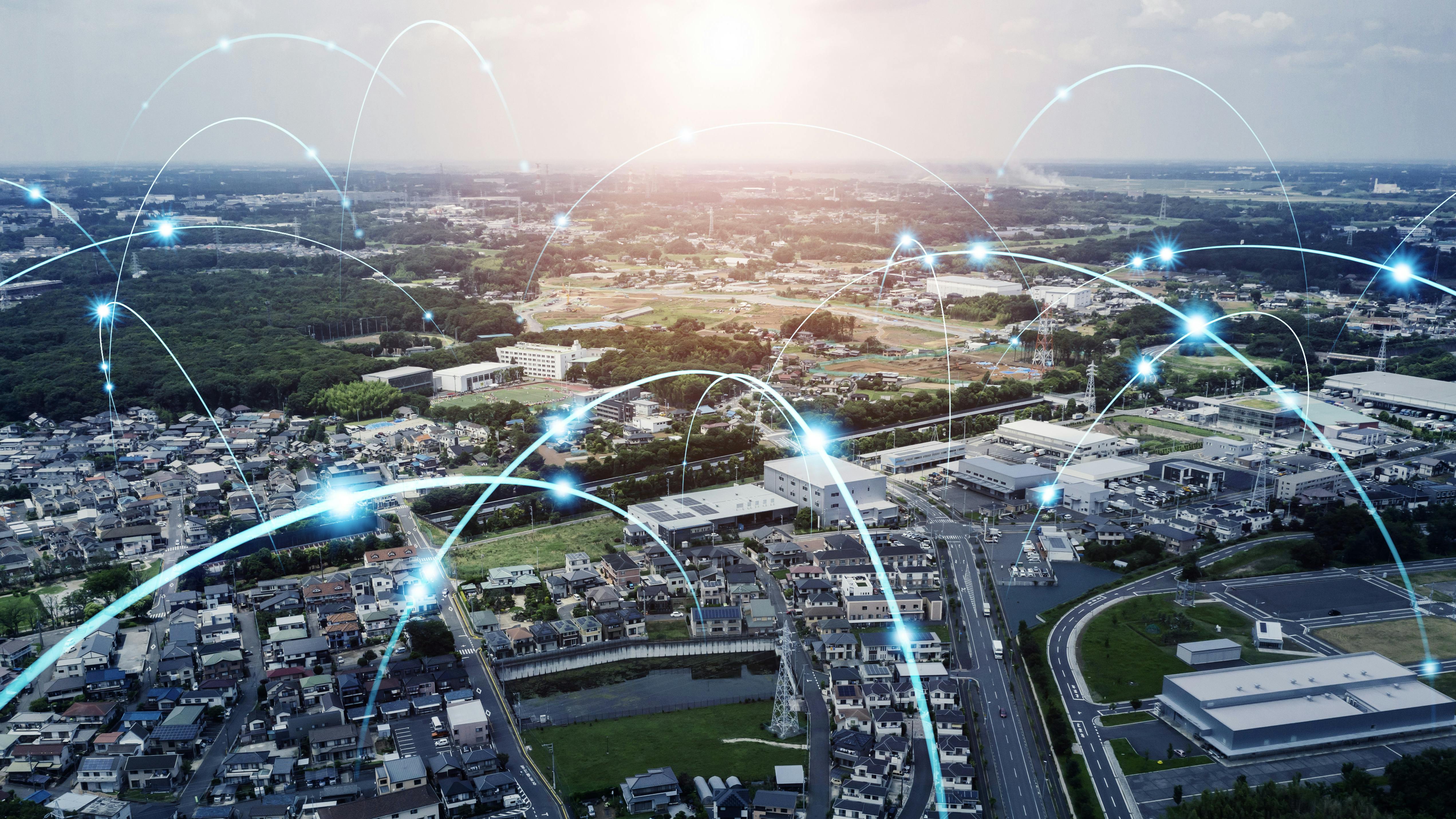 Smart city and communication network concept