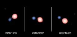ESO's telescope interferometer images two stars orbiting each other ESO's telescope interferometer images two stars orbiting each other