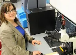 Daniela Wilson with her NanoSight nanoparticle tracking systems at the Radboud University in the Netherlands. Daniela Wilson with her NanoSight nanoparticle tracking systems at the Radboud University in the Netherlands.