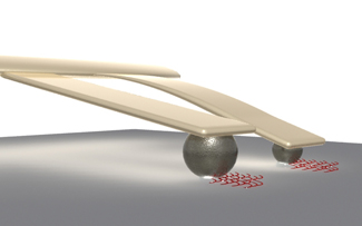 A new cantilever-based nanolithography technique uses no electronic components to bring the cantilevers into contact with the substrate surface, offering a new method to make cheaper biochips.