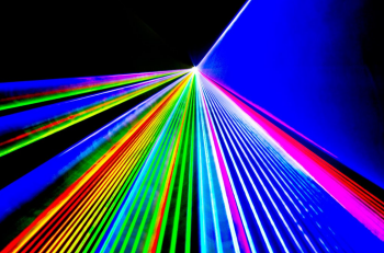 Sample output from PIKO all-diode laser light-show system.