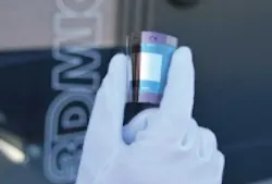 Laser structured flexible organic solar cell. Laser structured flexible organic solar cell.