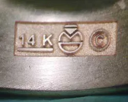 FIGURE 7. Hallmarking on the internal diameter of a ring allows it to be personalized and prevents counterfeiting. FIGURE 7. Hallmarking on the internal diameter of a ring allows it to be personalized and prevents counterfeiting.