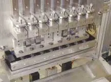 An example of an eight-up tool, using a split 248nm excimer beam. An example of an eight-up tool, using a split 248nm excimer beam.