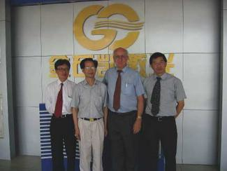 Left to right, William Yim, senior vice-president of the Hong Kong Optoelectronics Association, Dr. Qing Ming Chen, chairman of Goldensky Laser, David Belforte, ILS Editor-In-Chief, and Dr. H.C. Man, associate professor Hong Kong Polytechnic University and ILS contributing editor.