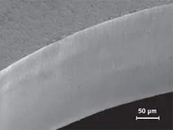 FIGURE 3. Cutting semiconductor wafers with picosecond pulsed lasers increases throughput, improves the quality of cuts, and leaves cutting edges with high strength. FIGURE 3. Cutting semiconductor wafers with picosecond pulsed lasers increases throughput, improves the quality of cuts, and leaves cutting edges with high strength.