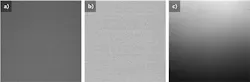 FIGURE 6. An optimized filter set yields a dark, uniform background (a), while a poorly designed mix-and-match filter set can result in high background (b) or non-uniform background (c). FIGURE 6. An optimized filter set yields a dark, uniform background (a), while a poorly designed mix-and-match filter set can result in high background (b) or non-uniform background (c).