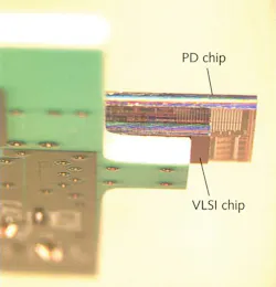 FIGURE 2. A hybrid all-CMOS receiver is mounted in a chip-on-board package. FIGURE 2. A hybrid all-CMOS receiver is mounted in a chip-on-board package.