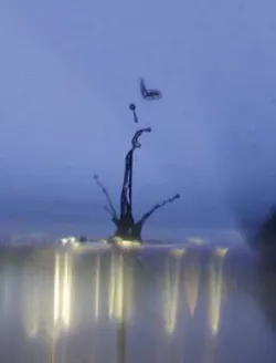 FIGURE 3. When the beam from an ultrafast laser is focused through a microscope, the intensity of the pulse triggers the formation of nonlinear plasma. This approach can be used to target and manipulate almost anything in a cell; here the technique is used to catapult a C. elegans out of a culture fluid. FIGURE 3. When the beam from an ultrafast laser is focused through a microscope, the intensity of the pulse triggers the formation of nonlinear plasma. This approach can be used to target and manipulate almost anything in a cell; here the technique is used to catapult a C. elegans out of a culture fluid.