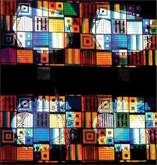 FIGURE 1. A combination of thin films with holograms, and in some cases with metal/dielectric coatings, produced these chromagrams, which allow inclusion of holographic or diffractive effects, color-shifting imagery, patterned-metal, and covert features, all in the same 2-D space.
