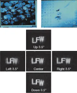 A prototype of a 3-D/2-D convertible display creates images in 2-D (top) and 3-D with full parallax in all directions (bottom). Its primary use is as a 2-D display. Refinements will boost the quality of the 3-D images and allow full-color imaging in 2-D and 3-D. A prototype of a 3-D/2-D convertible display creates images in 2-D (top) and 3-D with full parallax in all directions (bottom). Its primary use is as a 2-D display. Refinements will boost the quality of the 3-D images and allow full-color imaging in 2-D and 3-D.