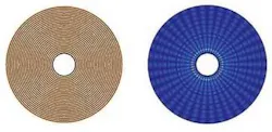 A cylindrical hyperlens contains concentric layers of metal and dielectric (left). In a simulation, photons with a high (m = 20) angular-momentum state penetrate to the cylinder’s inner surface (right). A cylindrical hyperlens contains concentric layers of metal and dielectric (left). In a simulation, photons with a high (m = 20) angular-momentum state penetrate to the cylinder’s inner surface (right).