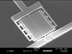 A high-speed MEMS micromirror that switches between states in 225 ns will be described in the CLEO technical session “Components, Interconnects & Signal Processing.” A high-speed MEMS micromirror that switches between states in 225 ns will be described in the CLEO technical session “Components, Interconnects & Signal Processing.”