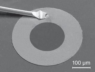 A scanning-electron micrograph of the actual device.