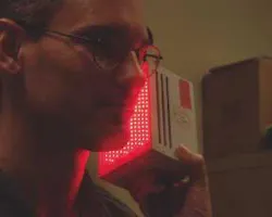 Light-emitting diodes producing deep-red light aid in healing either of skin (shown here) or eyes. In the case of eyes, the light has been shown to heal eyes of laboratory rats blinded with methanol, giving rise to the possibility of portable units for medical use in combat. Light-emitting diodes producing deep-red light aid in healing either of skin (shown here) or eyes. In the case of eyes, the light has been shown to heal eyes of laboratory rats blinded with methanol, giving rise to the possibility of portable units for medical use in combat.