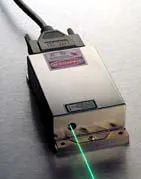 FIGURE 1. An optically pumped, frequency-doubled, vertical-cavity surface-emitting laser efficiently produces 460-nm light, potentially replacing small argon-ion lasers for many applications. FIGURE 1. An optically pumped, frequency-doubled, vertical-cavity surface-emitting laser efficiently produces 460-nm light, potentially replacing small argon-ion lasers for many applications.