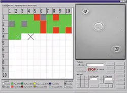 FIGURE 2. Veeco's Analyze software identifies a group of surface defects on laser diodes, classifies them, then passes or fails parts based upon user-defined rules. FIGURE 2. Veeco's Analyze software identifies a group of surface defects on laser diodes, classifies them, then passes or fails parts based upon user-defined rules.