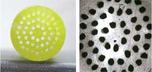 The output from three separate fibers interferes with another plane-wave input to produce a series of interference fringes on a CCD (above). This interference signal is then transmitted to a spatial light modulator, which acts as a dynamic digital hologram that can generate a phase-conjugated segmented wavefront that is then fed back into the signal to create a phase-locked output (right) in the far field. When phase correction is stopped, the beams are unlocked (left).