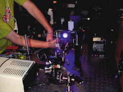 Researchers at Stanford University (Palo Alto, CA) and Coherent (Santa Clara, CA) have used commercial-grade (0.5-mm-thick) periodically poled LiNbO3 to frequency double a 920-nm, 1-W source and produce 61 mW of 460-nm light. The Stanford group has applied for a patent and hopes to commercialize the technology within two years.