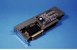Optical processors are usually as well known for their bulk as their speed: many are table-top or breadboard systems. The Flash 256, however, is small enough to fit in the PCI (peripheral component interconnect) slot of a personal computer while processing up to 65 Mbyte of image data per second. Optical module (at left) contains scene SLM (far left), filter SLM (opposite), CCD sensor (toward the back) and laser diode (upper left corner).