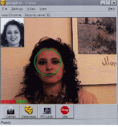 FaceIt PC access software uses face-recognition technology to control access to computers and information. A camera atop the monitor captures the image of the user, then the software automatically locates the head, identifies the person (from a database of trusted users), and grants or denies access in less than 1 s.