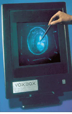 Transparent, life-size hologram of a person`s brain appears to hover in space inside a Voxgram. The three-dimensional light sculpture allows doctors to view abnormalities before surgery, even to place surgical instruments within the hologram itself. Transparent, life-size hologram of a person`s brain appears to hover in space inside a Voxgram. The three-dimensional light sculpture allows doctors to view abnormalities before surgery, even to place surgical instruments within the hologram itself.