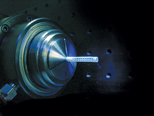 Using an ultrashort-pulse laser and a galvanometer to cut a polymer stent enables increased throughput while ensuring material is passivated and all rough edges are removed.