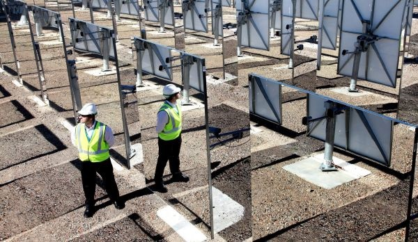 The solar thermal research hub at Steel River, Newcastle in Australia is shown.