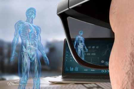 AR wearables such as smart glasses enable users to see digital images overlaid on top of the real world. WaveOptics' waveguide technology transfers light waves from the light source and projects them into the user's eye.