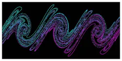 Large-scale simulations demonstrate that chaos is responsible for stochastic heating of dense plasma by intense laser energy. This image shows a snapshot of electron distribution phase space (position/momentum) from the dense plasma taken from PIC simulations, illustrating the so-called 'stretching and folding' mechanism responsible for the emergence of chaos in physical systems. Large-scale simulations demonstrate that chaos is responsible for stochastic heating of dense plasma by intense laser energy. This image shows a snapshot of electron distribution phase space (position/momentum) from the dense plasma taken from PIC simulations, illustrating the so-called 'stretching and folding' mechanism responsible for the emergence of chaos in physical systems.