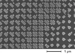 FIGURE 2. Subwavelength anisotropic nanostructures arrayed across the surface of a metalens focus light regardless of its polarization, doubling the efficiency of the lens. FIGURE 2. Subwavelength anisotropic nanostructures arrayed across the surface of a metalens focus light regardless of its polarization, doubling the efficiency of the lens.
