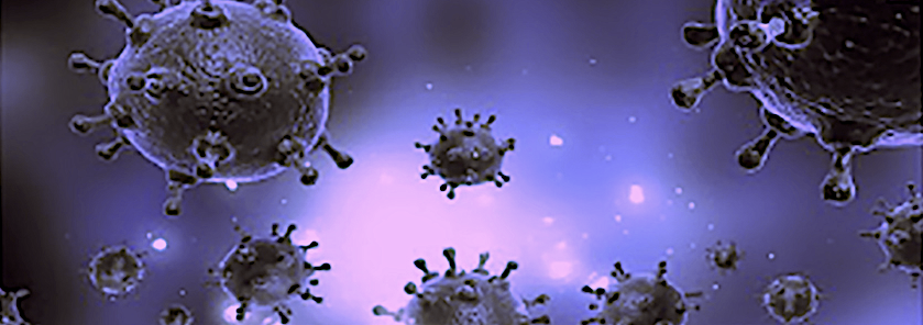 Artist's depiction of the coronavirus COVID-19 at large.