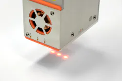 FIGURE 6. A laser surface authentication (LSA) handheld reader scans an object and obtains a 2D reflection image or scattering signature that uniquely authenticates the item when compared against its initial scan stored in a database. FIGURE 6. A laser surface authentication (LSA) handheld reader scans an object and obtains a 2D reflection image or scattering signature that uniquely authenticates the item when compared against its initial scan stored in a database.