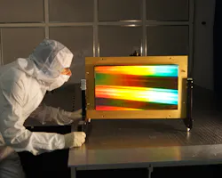 FIGURE 4. A gold-coated pulse compressor diffraction grating has been designed for high-average-power petawatt laser systems. FIGURE 4. A gold-coated pulse compressor diffraction grating has been designed for high-average-power petawatt laser systems.