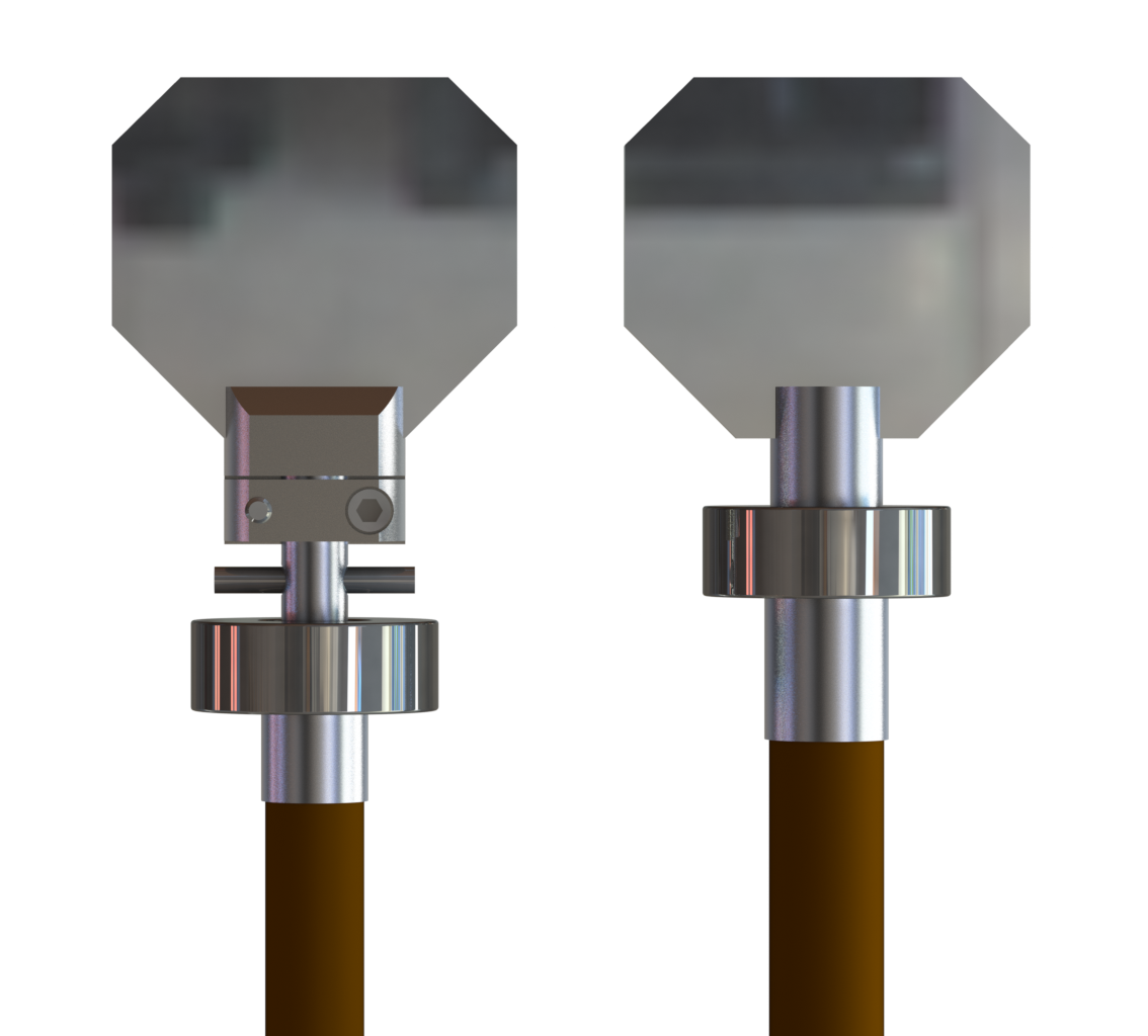 FIGURE 1. Conventional galvo rotor construction (left) is contrasted with ScannerMAX Saturn rotor construction (right).