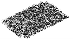After capturing 3D OCT images of the car paint, the metallic flakes are automatically 'extracted' and measured via software algorithms; pictured are the thousands of flakes extracted from a 2.25 × 1.4 mm painted car-panel section. After capturing 3D OCT images of the car paint, the metallic flakes are automatically 'extracted' and measured via software algorithms; pictured are the thousands of flakes extracted from a 2.25 × 1.4 mm painted car-panel section.