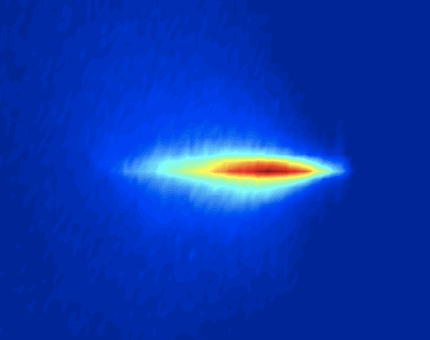 A traveling refractive-index perturbation produced by a laser pulse filament is imaged at 90&deg; to the pulses' path.