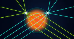 Illinois researchers fabricated a Lüneburg lens that allows light coming into the lens from any direction to be focused to a spot on the surface of the lens exactly opposite the input direction. This is the first time such a lens has been made for visible light. Illinois researchers fabricated a Lüneburg lens that allows light coming into the lens from any direction to be focused to a spot on the surface of the lens exactly opposite the input direction. This is the first time such a lens has been made for visible light.