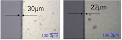 Figure 2 (courtesy Of Mdi) Pol Film Cutting By Co2 Lasers (left) Normal Pulsed Co2 Laser, (right) Sr 25 Aom Figure 2 (courtesy Of Mdi) Pol Film Cutting By Co2 Lasers (left) Normal Pulsed Co2 Laser, (right) Sr 25 Aom