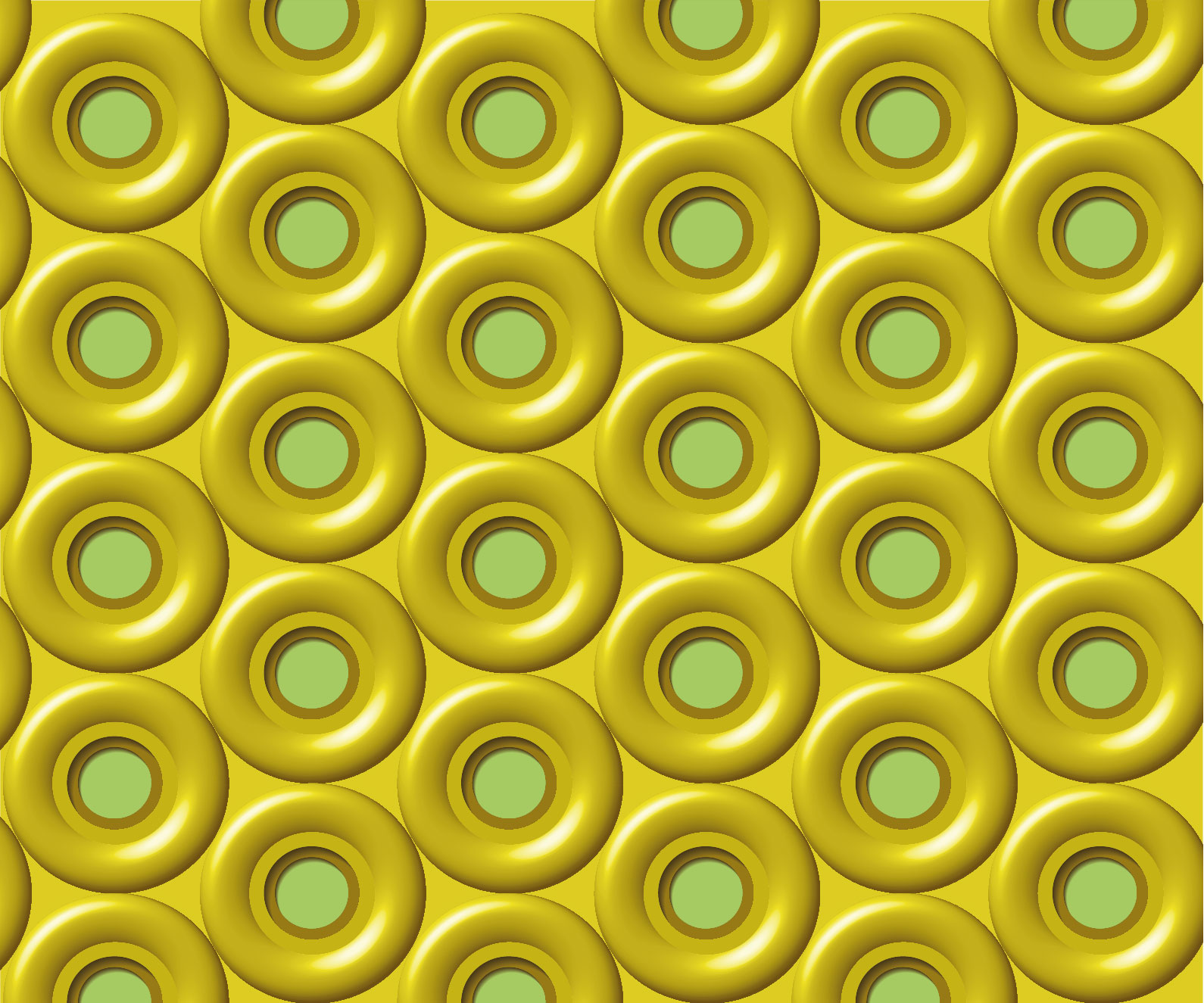 FIGURE 1. A Philips Photonics high-power VCSEL array consists of many laser apertures in hexagonal packing and surrounded by gold contacts.