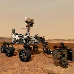 The illustration represents NASA’s Perseverance Rover operating on the surface of Mars. Perseverance landed at the Red Planet’s Jezero Crater on Feb. 18, 2021. The illustration represents NASA’s Perseverance Rover operating on the surface of Mars. Perseverance landed at the Red Planet’s Jezero Crater on Feb. 18, 2021.