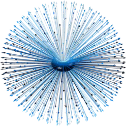 FIGURE 5. The radiation pattern of a dipole antenna (center) is used to assign the initial intensity and polarization of rays that are released in all directions. FIGURE 5. The radiation pattern of a dipole antenna (center) is used to assign the initial intensity and polarization of rays that are released in all directions.