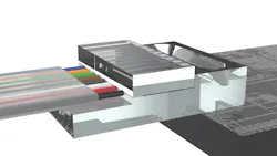 OptoCplrLT with fiber assembly, coupling to silicon photonics (SiPh) grating couplers. OptoCplrLT with fiber assembly, coupling to silicon photonics (SiPh) grating couplers.
