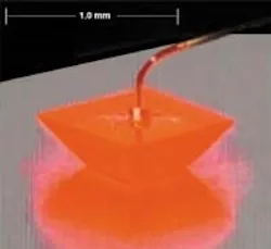 FIGURE 1. High-brightness 'allengap' LED demonstrates new LED geometries that are aimed at extracting more light by reducing internal reflections. FIGURE 1. High-brightness 'allengap' LED demonstrates new LED geometries that are aimed at extracting more light by reducing internal reflections.