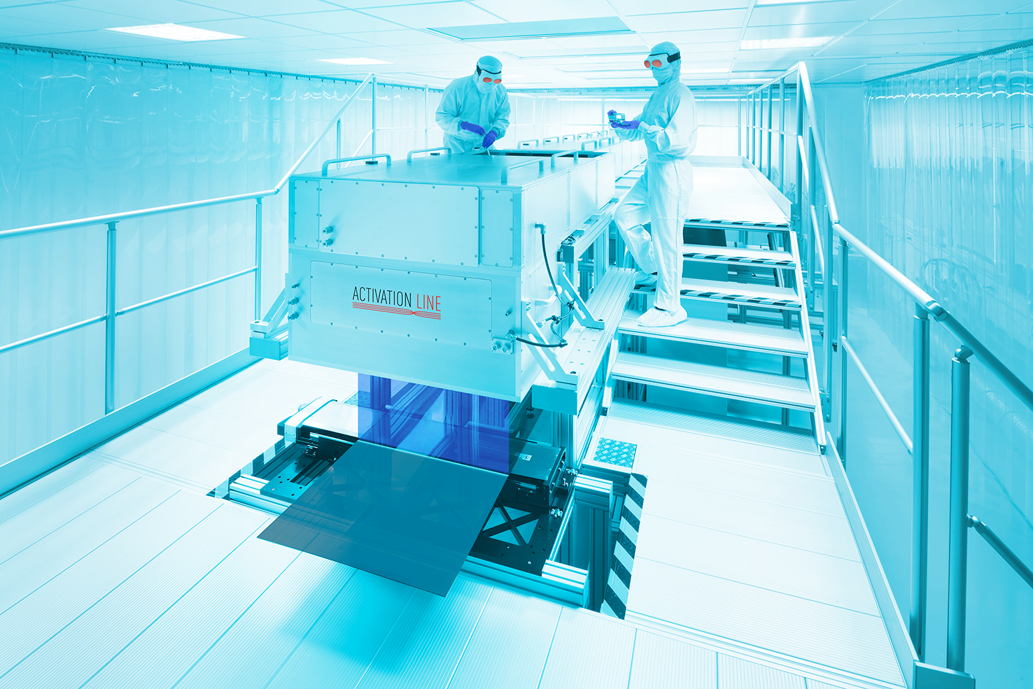 FIGURE 1. Si-activation on displays is a multi-billion-application where microoptics makes a defined thin line out of a high-power excimer laser beam.