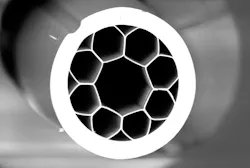 FIGURE 2. A typical, fragile hollow-core fiber for sensing applications. FIGURE 2. A typical, fragile hollow-core fiber for sensing applications.