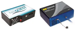FIGURE 2. Optimized detection. New for near-infrared from Ocean Optics is the compact NIRQuest spectrometer, which offers versatile grating options for better resolution, as well as an InGaAs detector and an optimized optical bench for improved sensitivity (left). In the new TE-Cooled CCD-based spectrometer from Edmund Optics, the TE cooler improves dynamic range and reduces dark noise on the CCD (right). FIGURE 2. Optimized detection. New for near-infrared from Ocean Optics is the compact NIRQuest spectrometer, which offers versatile grating options for better resolution, as well as an InGaAs detector and an optimized optical bench for improved sensitivity (left). In the new TE-Cooled CCD-based spectrometer from Edmund Optics, the TE cooler improves dynamic range and reduces dark noise on the CCD (right).