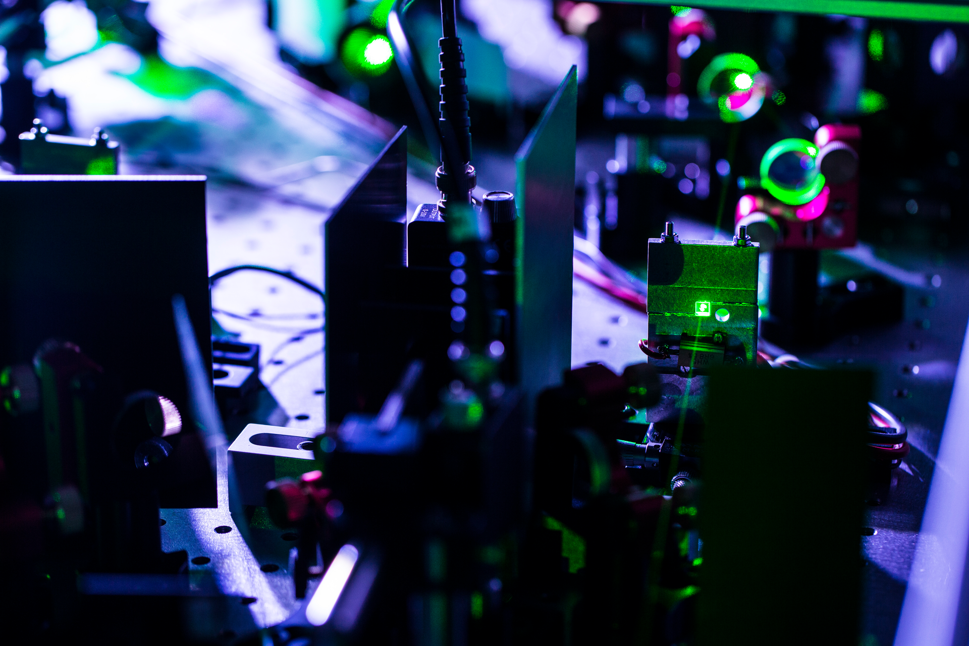 Part of an ultrafast laser system used for high-harmonic generation (HHG).