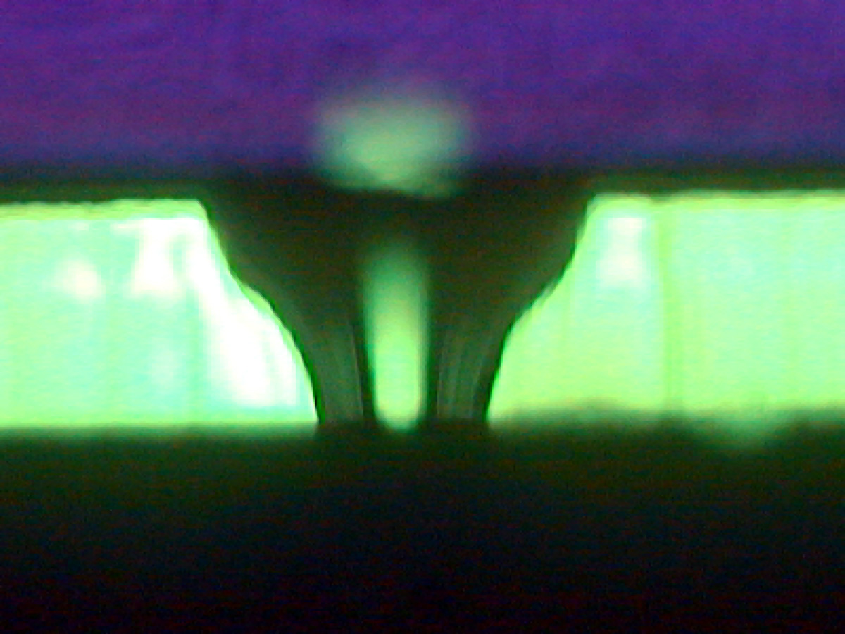 Cross section of an inkjet nozzle hole.